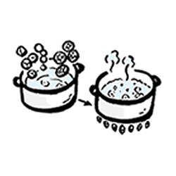 根菜は水から、緑菜はお湯からが基本。
